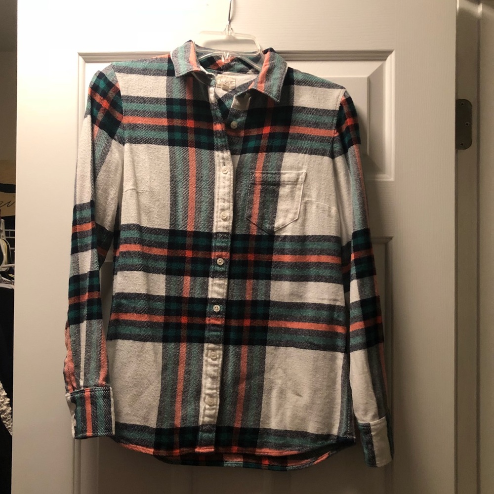 J crew salt plaid flannel shirt